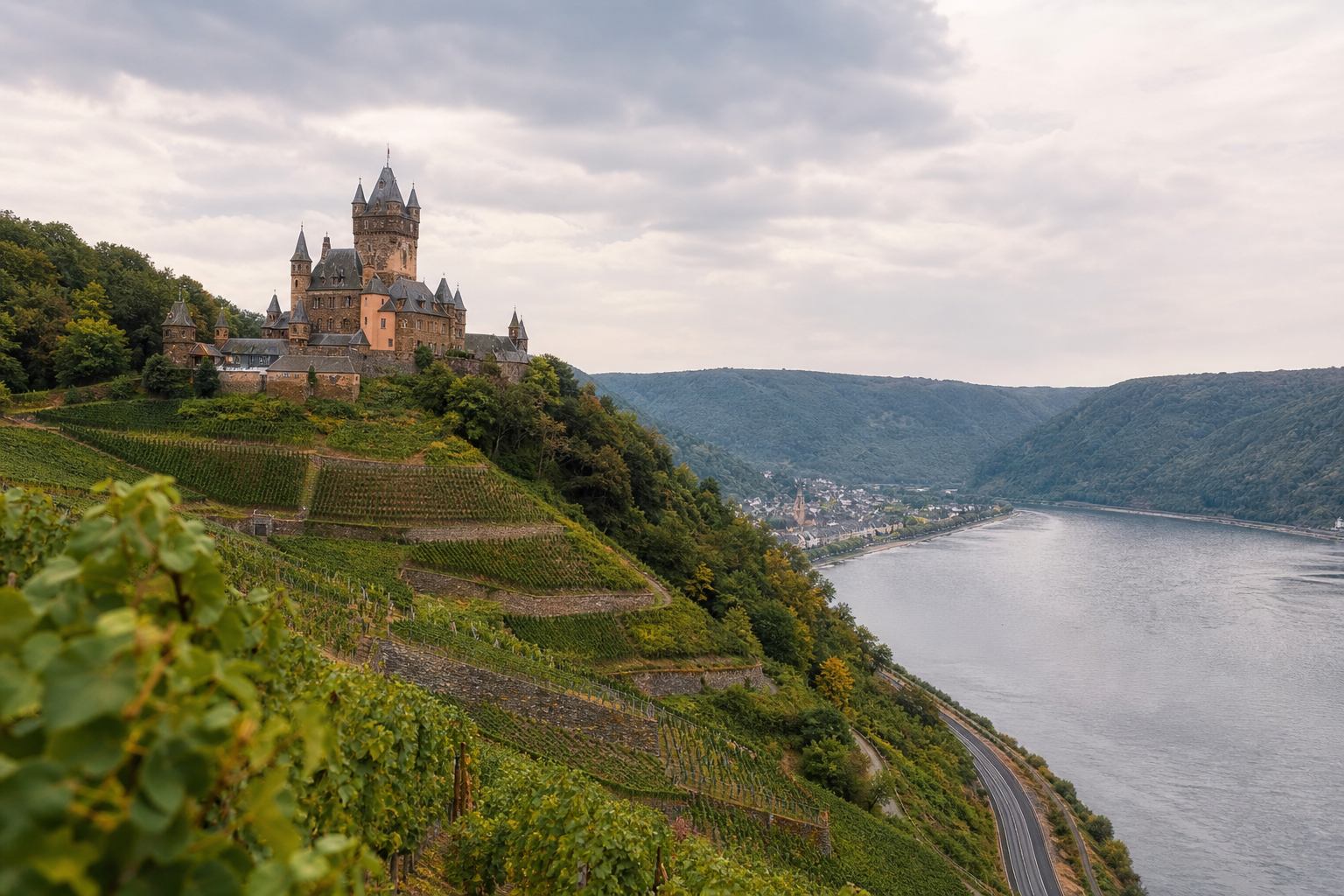 Burgen und Weinlagen im Rheintal